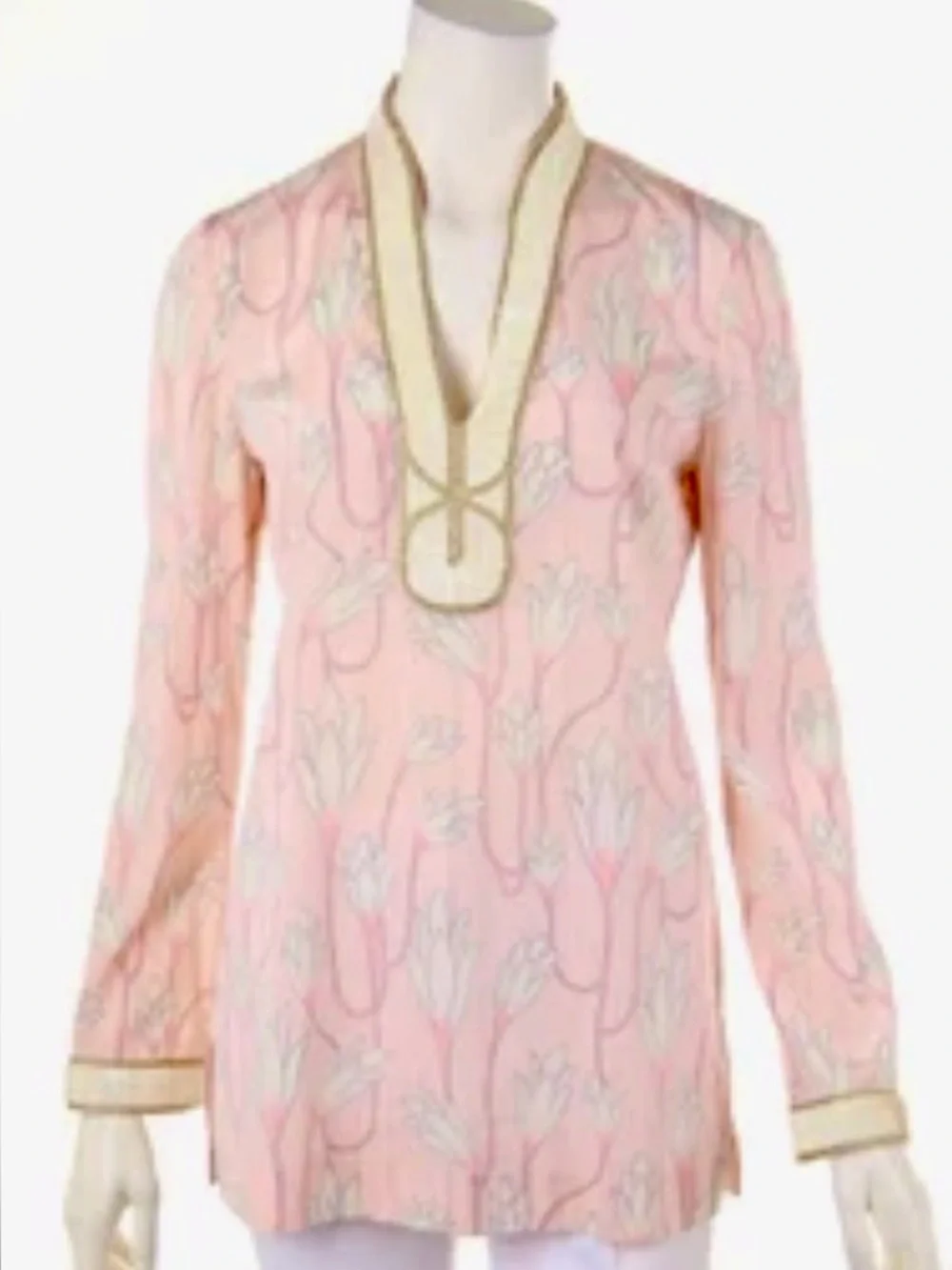 Tory Burch Silk Blend Pink Floral Tunic